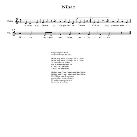 Nihao canción de secuencia didáctica