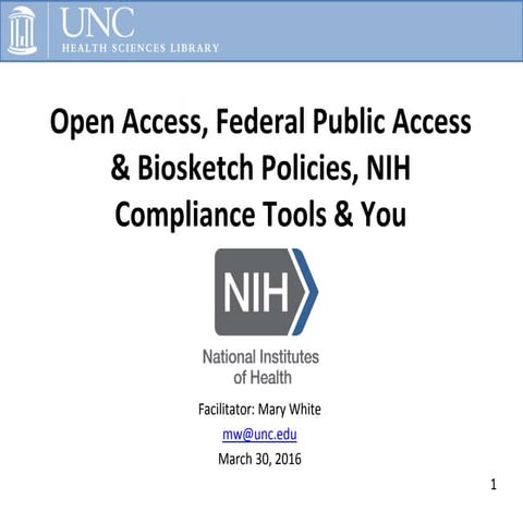 NIH Biosketch & Federal Public Access Policies