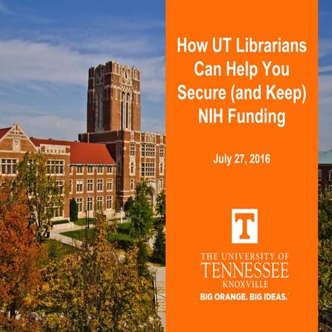 How UT Librarians Can Help You Secure (and Keep) NIH Funding