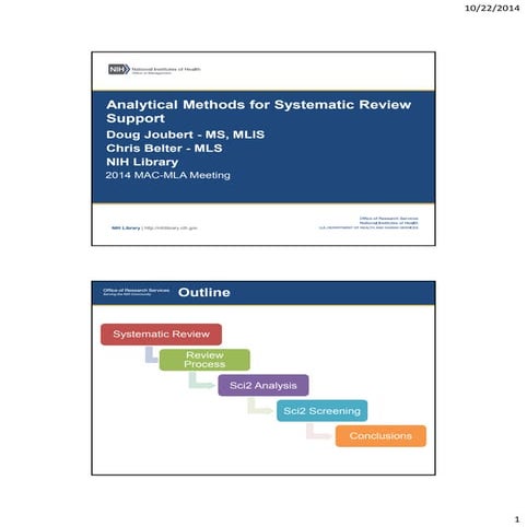 Analytical Methods for Systematic Review Support