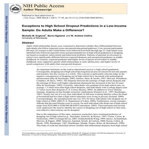 Exceptions to Highschool Dropouts