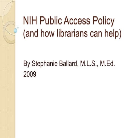 NIH Public Access Policy