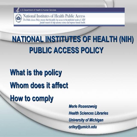 Nih Public Access Policy