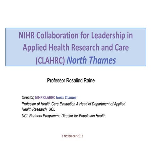 NIHR CLAHRC North Thames