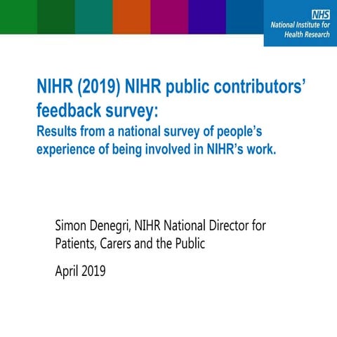 NiHR public contributors' feedback  report April 2019
