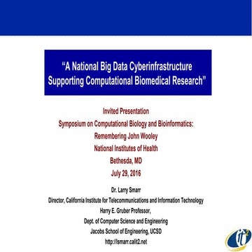 A National Big Data Cyberinfrastructure Supporting Computational Biomedical R...