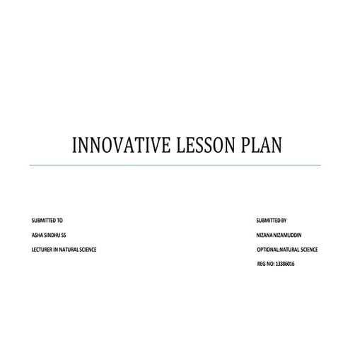 Innovative lesson plan | DOC