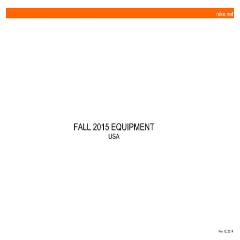Nike Fall 2015 Equipment