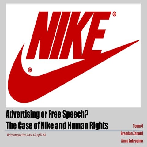Nike - Advertising or Free Speech