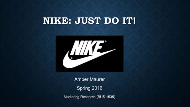 Nike Apparel Marketing Research 