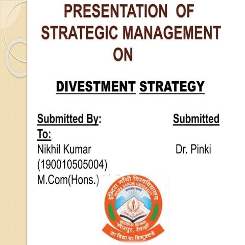 Divestment Strategy
