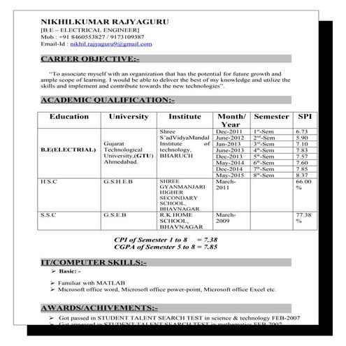 Nikhilrajyaguru be electrical_resume_2015