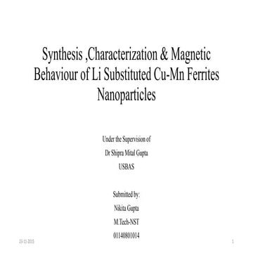 Li substituted Cu-Mn ferrites