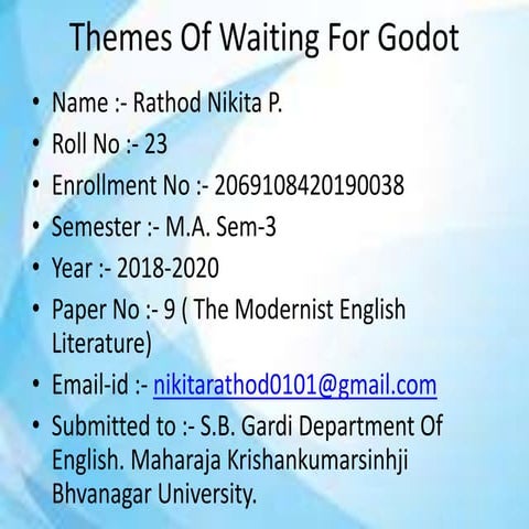 Themes Of Waiting For Godot