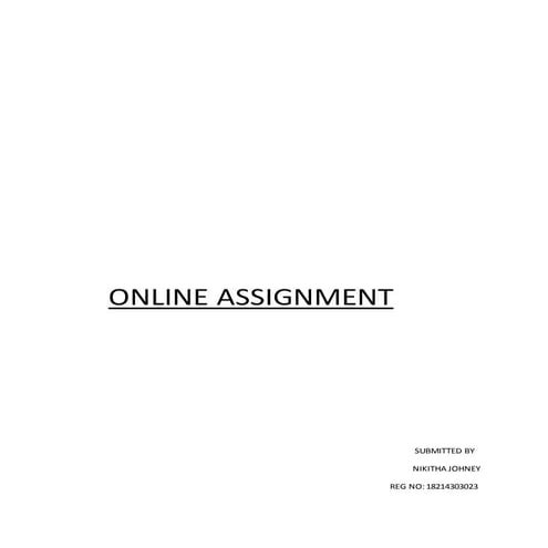 Nikitha online assignment