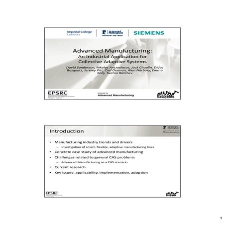 Advanced Manufacturing: An Industrial Application for Collective Adaptive Sys...