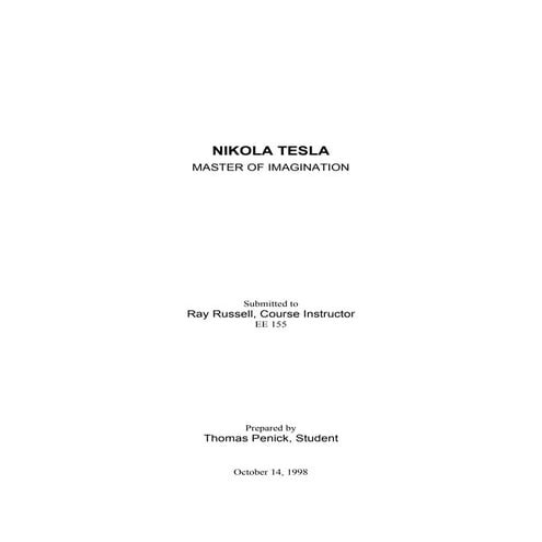 Nikola tesla   master of imagination
