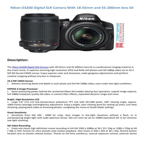Nikon d3200 digital slr