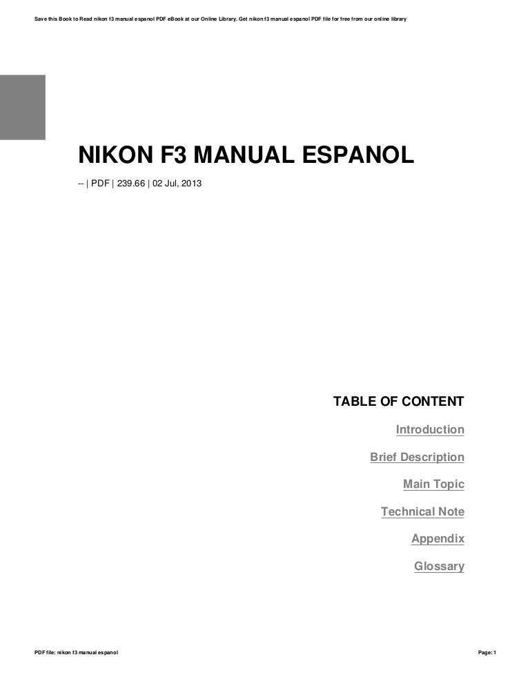 Nikon f3 manual espanol