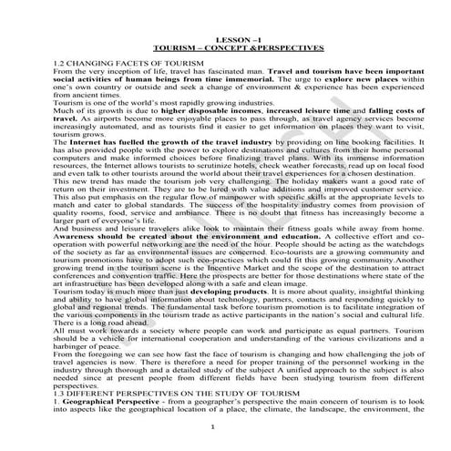 Fundamental of Tourism Management