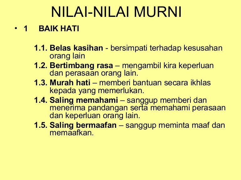 Nilai nilai murni