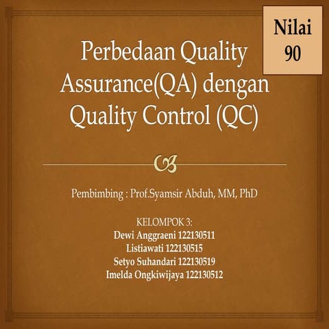Perbedaan QA dan QC | PPT