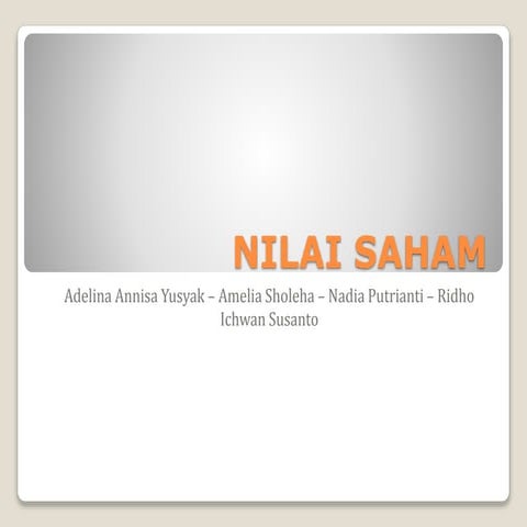 Nilai saham