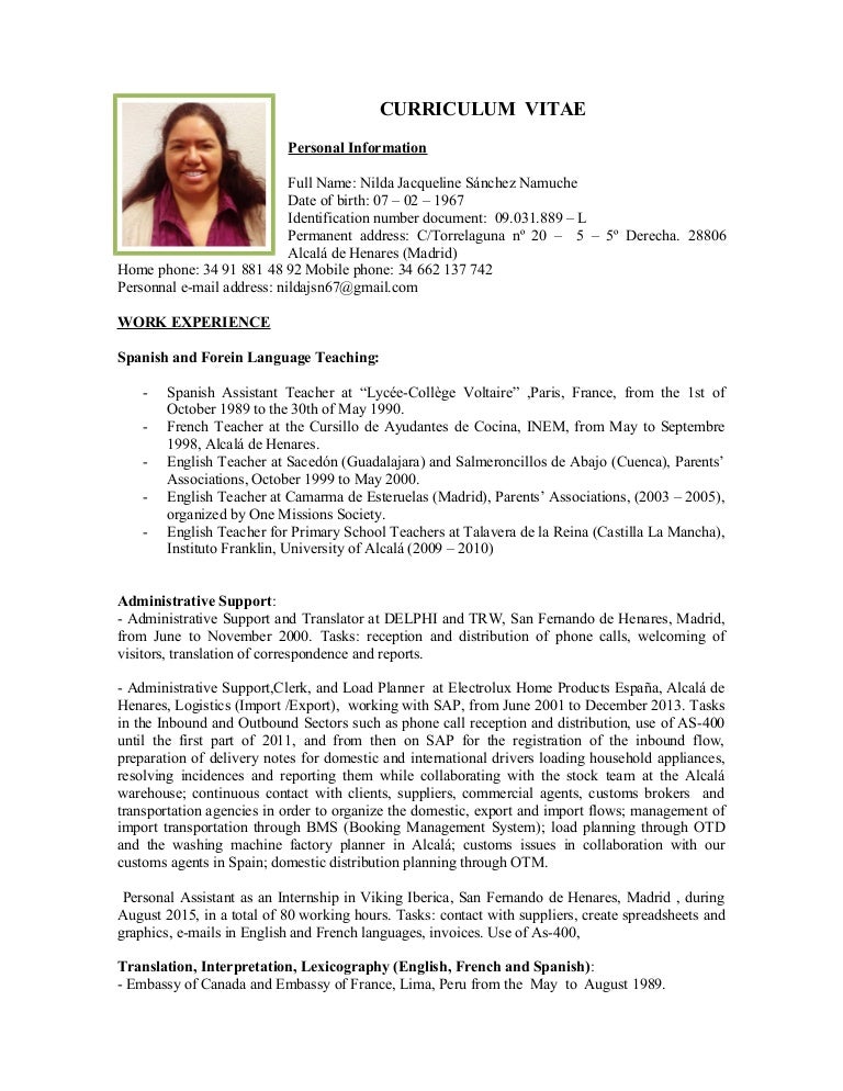 resume english