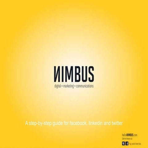 Step-By-Step guide to setting up facebook, twitter and linkedin.