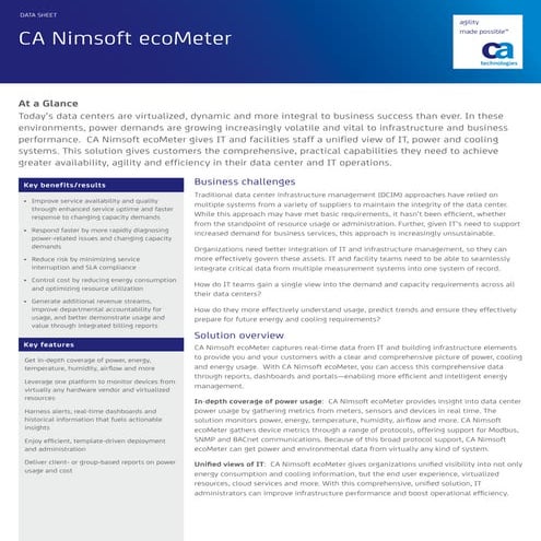 CA Nimsoft ecoMeter