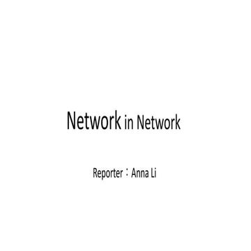 Network in Network | PPTX