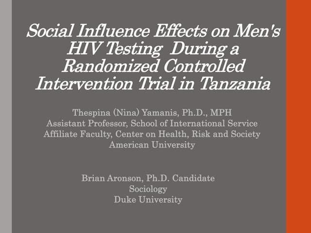 00 Social Influence Effects on Men's HIV Testing