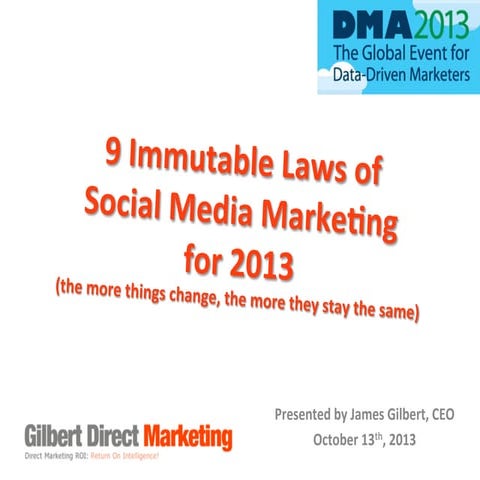 9 Immutable Laws of Social Media Marketing for 2013