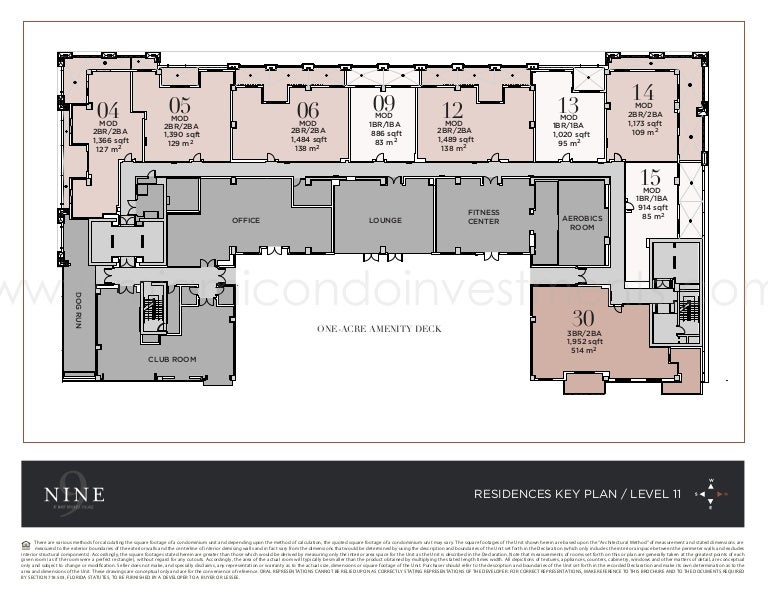 Nine at Mary Brickell Village Floor Plans and Site Plan