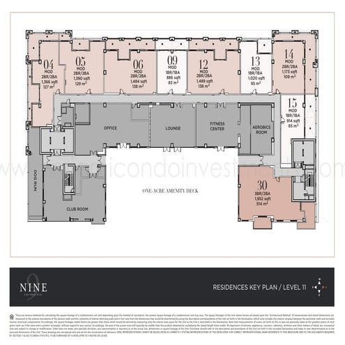 Nine at Mary Brickell Village Floor Plans and Site Plan