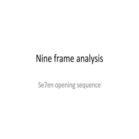9 frame analysis of ‘kiss kiss bang bang’ | DOCX