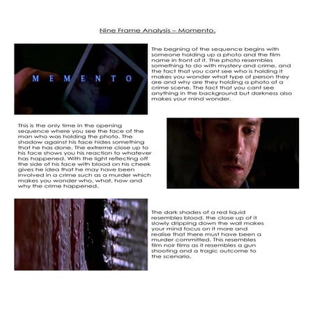 Film Noir 9 Frame Analysis | PPTX