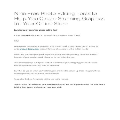 Nine free photo editing tools to help you create stunning graphics for your o...