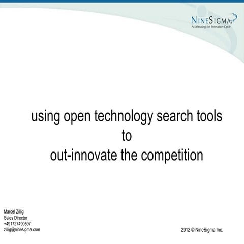 NineSigma presentation September 2012