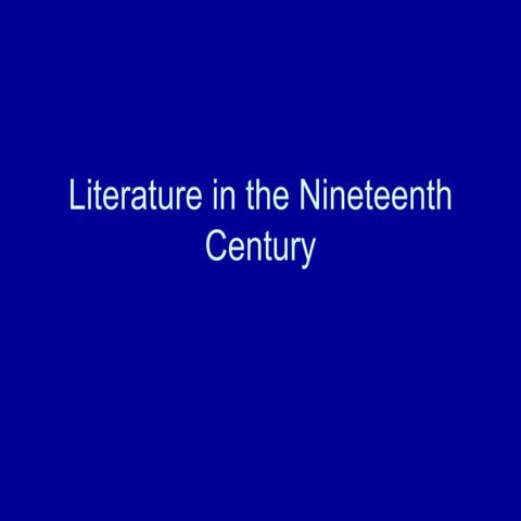 Nineteenth century literature