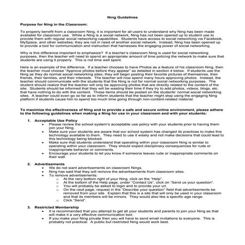Ning guidelines