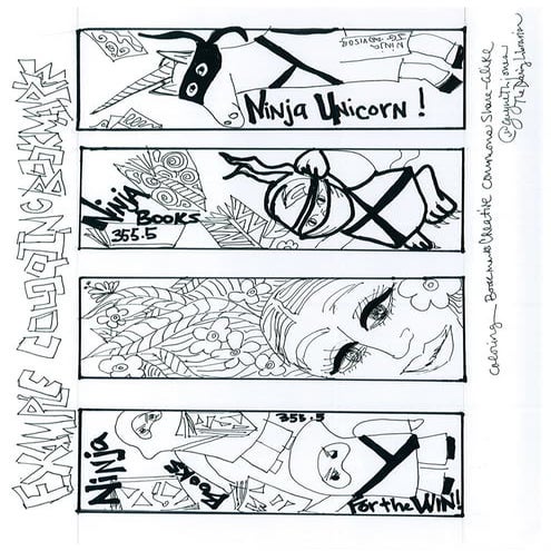 Ninja coloring-booksmarks