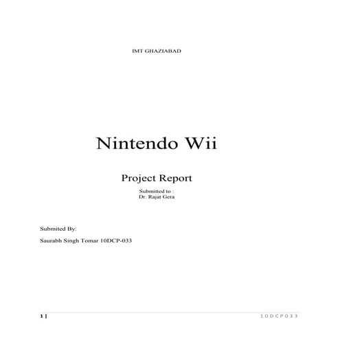 Nintendo Wii - Disruptive Product Strategy
