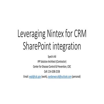 Leveraging Nintex for CRM SharePoint Integration