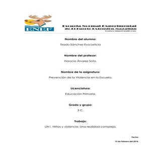 Niño y violencia una realidad compleJa