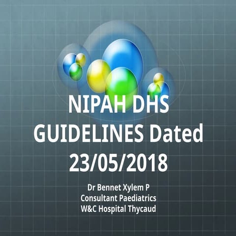 NIPAH DHS Guidelines- diganosis, features and management