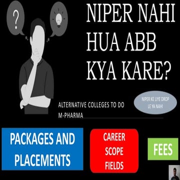 NIPER NAHI HUA ABB KYA KARE.alternatives to niper.M-Pharma kaha se kare.pptx