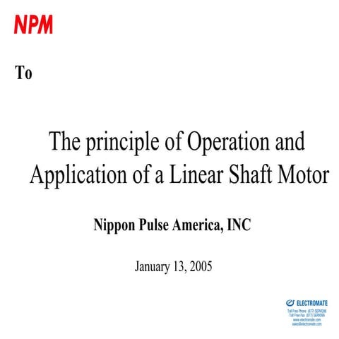 Nippon Pulse linear shaft motor presentation 2005