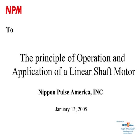 Nippon Pulse  linear shaft motor presentation 2005