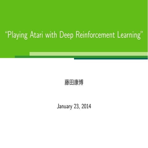 "Playing Atari with Deep Reinforcement Learning"